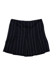 Ralph Lauren Purple - Black & White Pinstriped Wool Pleated Skirt Sz 8