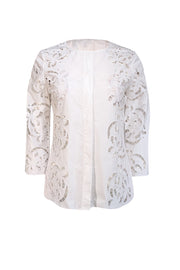 Theory - White Embroidered Poplin Shirt Sz S