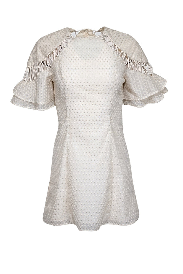 Current Boutique-C/MEO Collective - Cream Textured Cross Detail Dress Sz 4