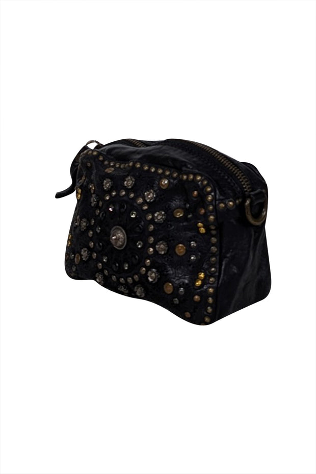 Current Boutique-Campomaggi - Black Leather Studded Crossbody Bag