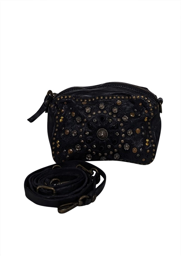 Current Boutique-Campomaggi - Black Leather Studded Crossbody Bag