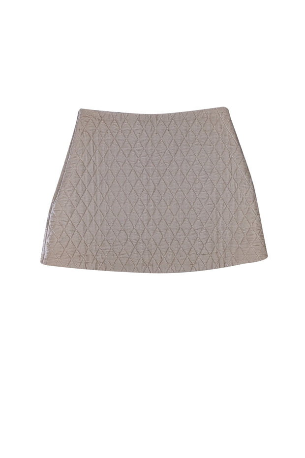 Current Boutique-Cara Cara - Cream Quilted Velvet Mini Skirt Sz S