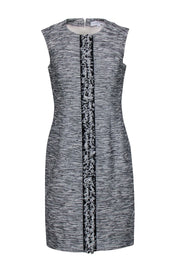 Current Boutique-Carolina Herrera - Grey, Black & White Textured Sleeveless Dress Sz 6