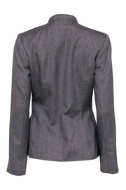 Current Boutique-Carolina Herrera - Grey Tweed Wrap Blazer Sz 10