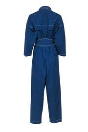 Current Boutique-Caron Callahan - Blue Long Sleeve Jumpsuit Sz L