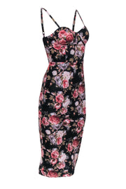 Current Boutique-Casa Estrella - Black w/ Pink Floral Print Dress Sz S