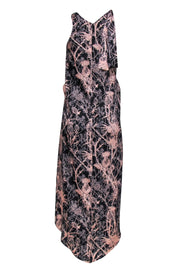 Current Boutique-Cedric Charlier - Black Sleeveless Abstract Print Midi Dress w/ Hi-Low Hem Sz 4