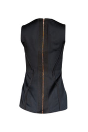 Current Boutique-Cedric Charlier - Black Sleeveless Mesh Detail Structured Top Sz 4