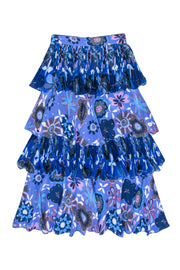 Current Boutique-Celia B. - Blue Multi-Print Tiered Maxi Skirt Sz XS