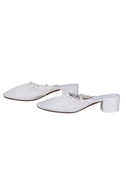 Current Boutique-Celine - White Ruffle Closed Toe Mules Sz 8.5