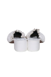 Current Boutique-Celine - White Ruffle Closed Toe Mules Sz 8.5