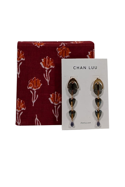 Current Boutique-Chan Luu - Gold & Labradorite Mix Rise Dangle Earrings