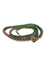 Current Boutique-Chan Luu - Green & Blue w/ Pink Gems Wrap Around Bracelet