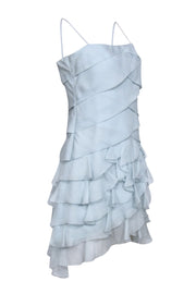 Current Boutique-Chanel - Baby Blue Tiered Ruffle Silk Mini Dress Sz 6