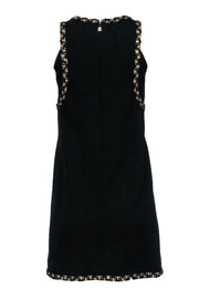 Current Boutique-Chanel - Black Tweed Jumper Dress w/ Gold Metallic Accents Sz 36