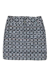 Current Boutique-Chanel - Black & White Tweed Slit Front Mini Skirt Sz 4