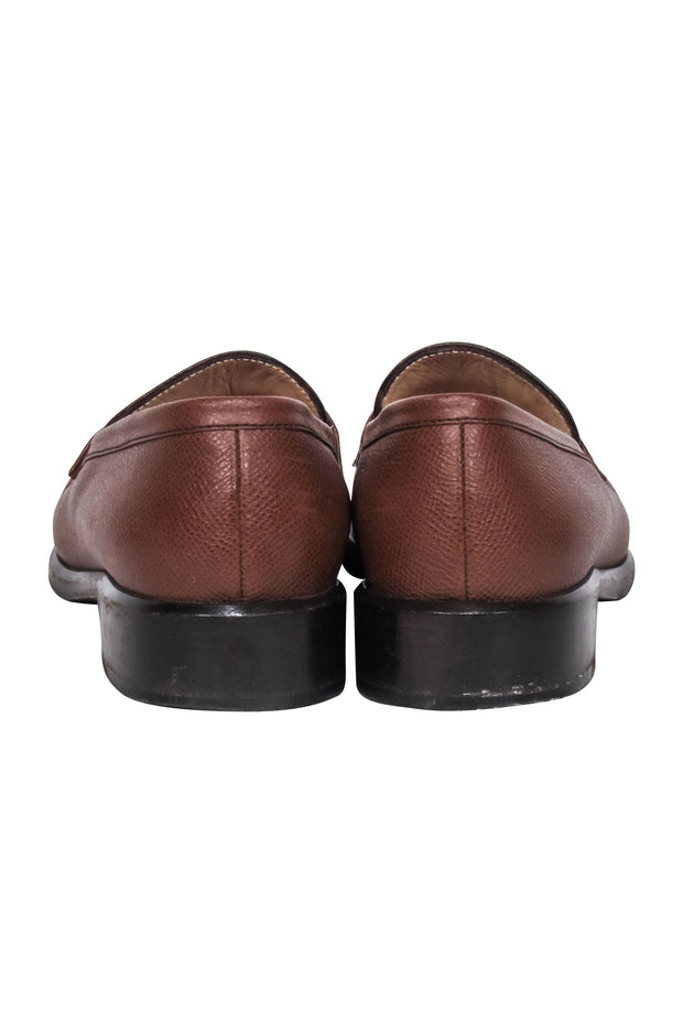 Current Boutique-Chanel - Brown Leather Loafers w/ Stitched Logo Sz 7.5