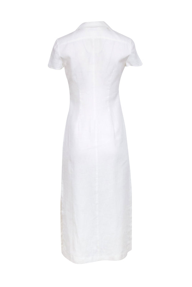 Current Boutique-Chanel - Ivory Linen Button Front Maxi Dress Sz 4