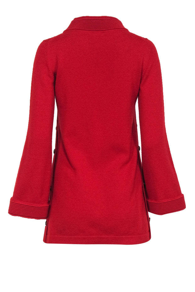 Current Boutique-Chanel - Red Cashmere Paris Shanghai Collection Sweater Sz 2