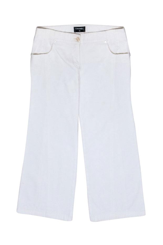 Current Boutique-Chanel - White Cropped Denim Pants Sz 8