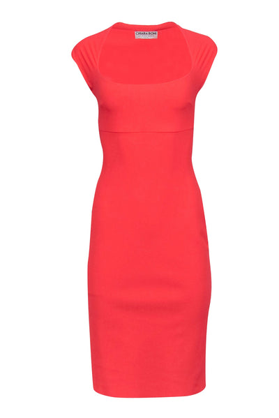 Current Boutique-Chiara Boni - Red Cap Sleeve Fitted Dress Sz 6