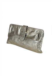 Current Boutique-Chloe - Gold Metallic Leather Long Clutch