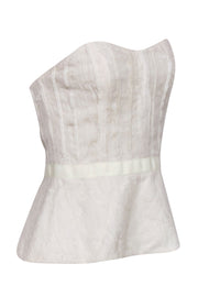 Current Boutique-Christian Cota - Ivory Textured Strapless Corset Top Sz 4