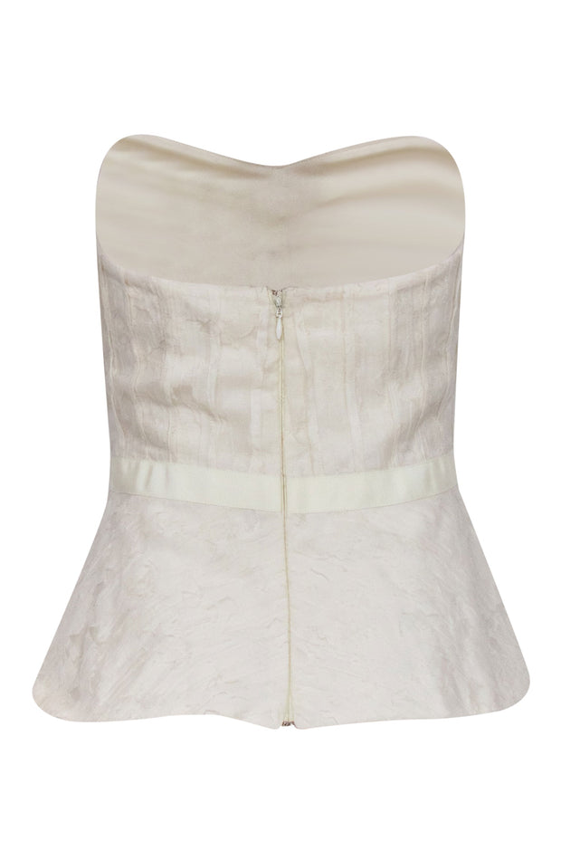 Current Boutique-Christian Cota - Ivory Textured Strapless Corset Top Sz 4