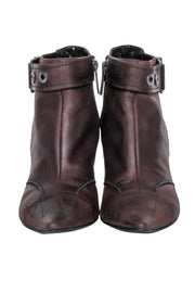 Current Boutique-Christian Dior - Brown Zipper Detail Shor Boots Sz 7