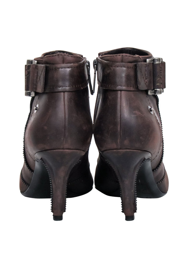 Current Boutique-Christian Dior - Brown Zipper Detail Shor Boots Sz 7