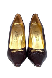 Current Boutique-Christian LaCroix - Brown Textured Leather Pumps Sz 8