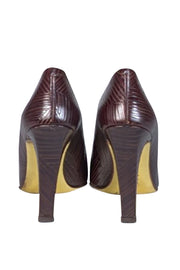 Current Boutique-Christian LaCroix - Brown Textured Leather Pumps Sz 8