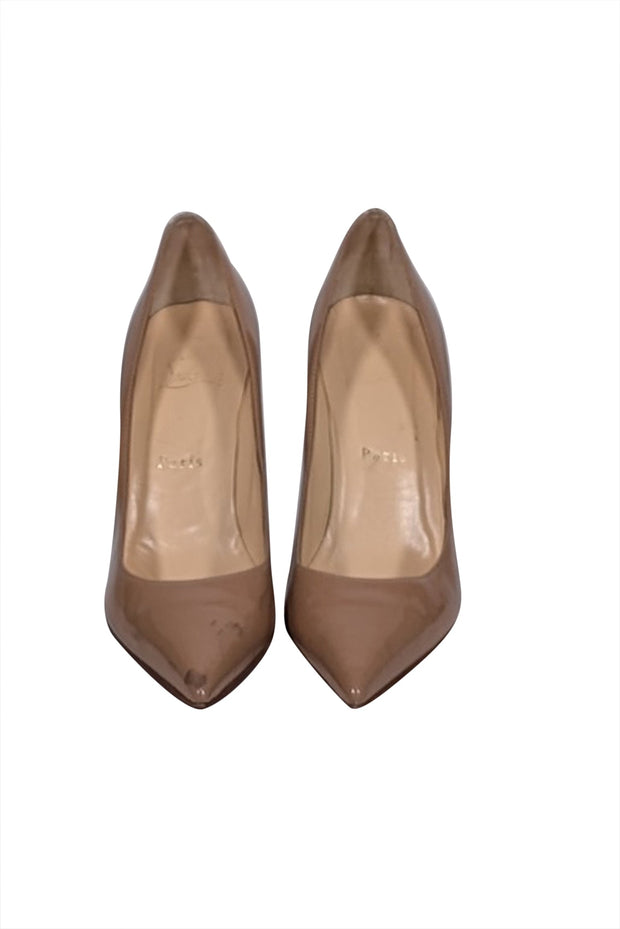 Current Boutique-Christian Louboutin - Beige Patent Leather Basic Pumps Sz 6.5