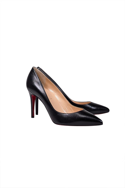 Current Boutique-Christian Louboutin - Black Leather Pointed Toe Pumps Sz 11