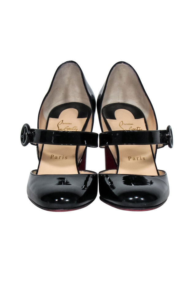 Current Boutique-Christian Louboutin - Black Patent Leather "Miss Kawa 85" Pumps Sz 8.5