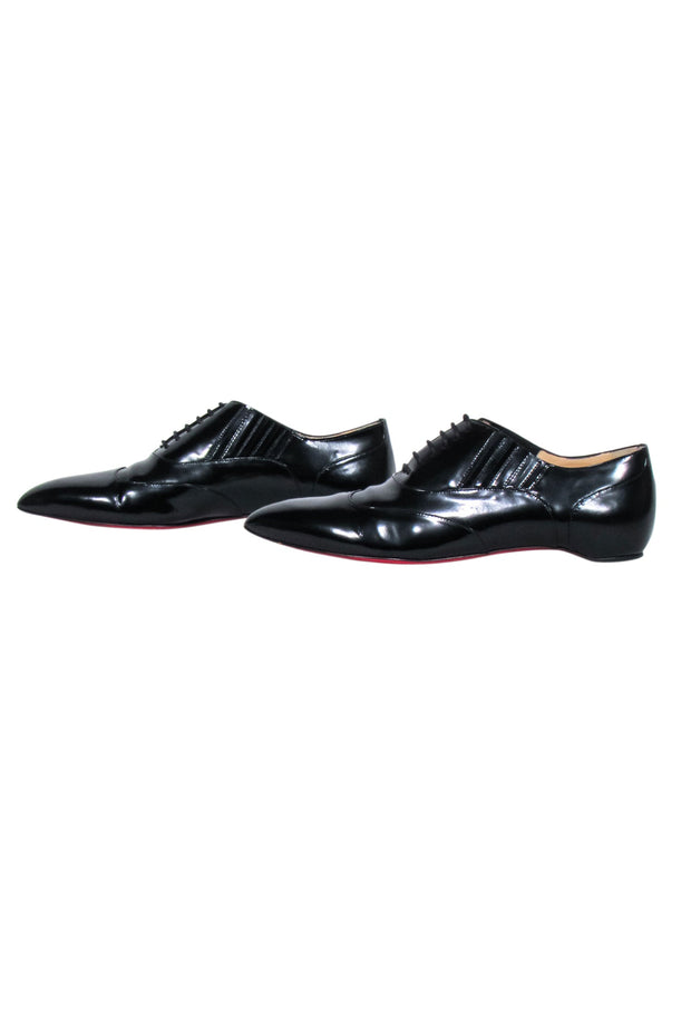 Current Boutique-Christian Louboutin - Black Pointed Toe Oxford Loafers Sz 6.5