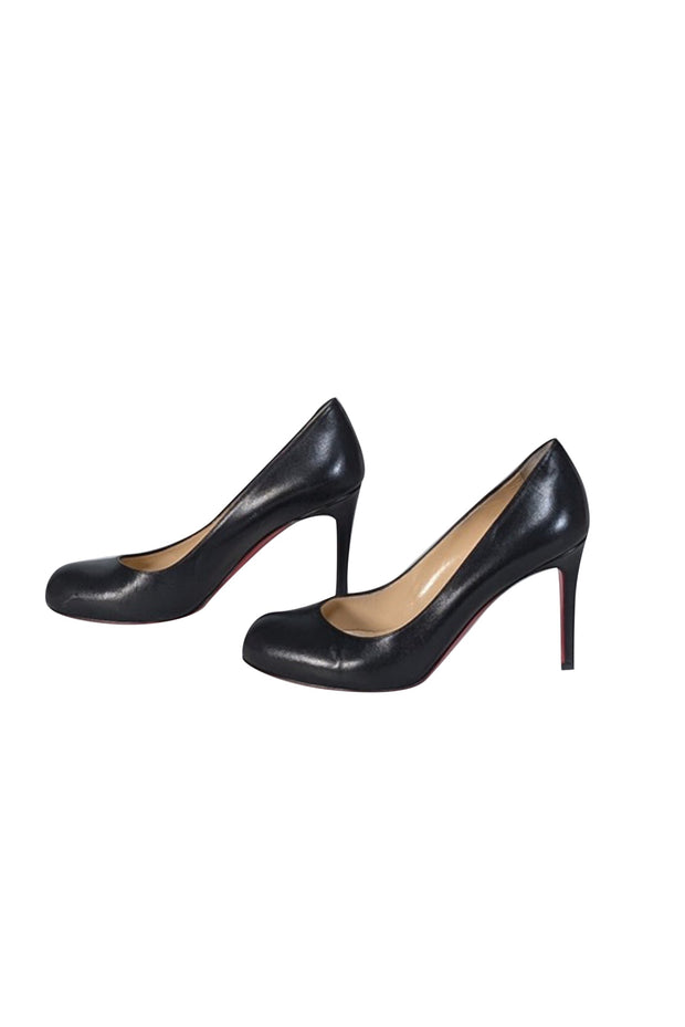 Current Boutique-Christian Louboutin - Black Rounded Toe "Simple Pump 85" Sz 8.5