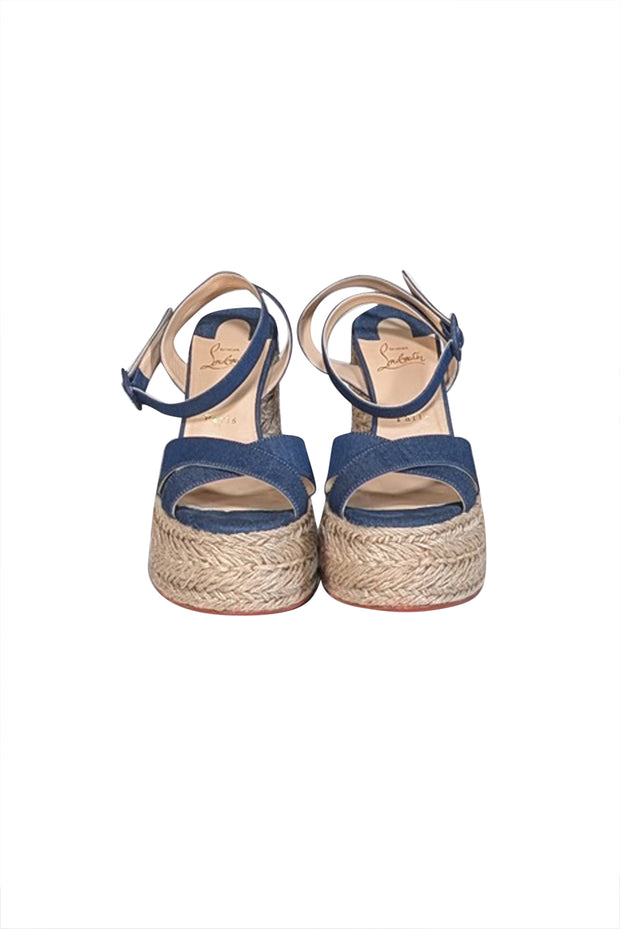 Current Boutique-Christian Louboutin - Blue Denim Espadrille Platform "Super Mariza" Heels Sz 10