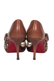 Current Boutique-Christian Louboutin - Cognac "Atalanta 85 Calf Zip" Sz 6.5