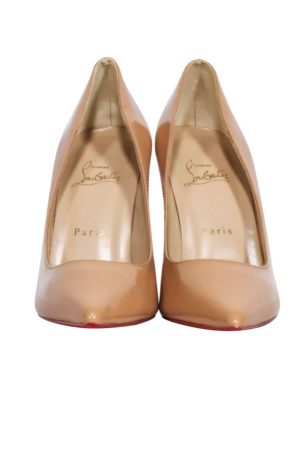 Current Boutique-Christian Louboutin - Nude "Kate 100" Patent Basic Pumps Sz 8