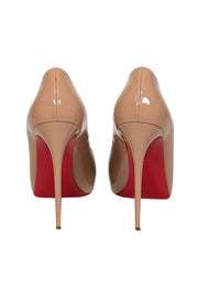 Current Boutique-Christian Louboutin - Nude Patent Leather Peep Toe Heels Sz 7.5