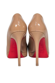 Current Boutique-Christian Louboutin - Nude Patent Leather Platform Pumps Sz 7.5