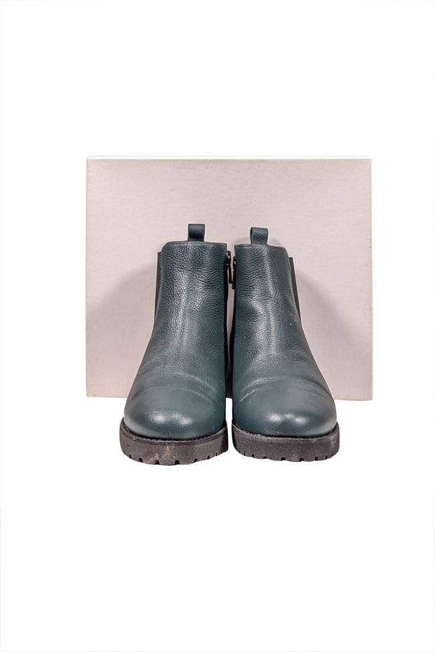 Current Boutique-Christina Elle - Hunter Green Leather Short Boots Sz 8.5