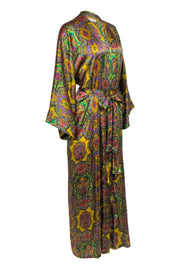 Current Boutique-Christine Vancouver - Yellow, Green, & Pink Paisley Print Zipper Front Tunic Dress Sz M/L