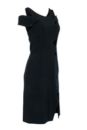 Current Boutique-Christopher Kane - Black Midi Dress w/ Cutouts Sz 4