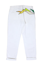 Current Boutique-Christopher Kane - White Denim w/ Multi Color Patches Sz 6