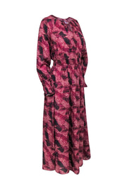 Current Boutique-Chufy - Maroon, Beige, & Black Print Maxi Dress Sz S