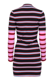 Current Boutique-Cinq a Sept - Black & Multi Color Stripe Ribbed Dress Sz M