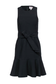 Current Boutique-Cinq a Sept - Black Sleeveless Belted Dress w/ Ruffled Hem Sz 4