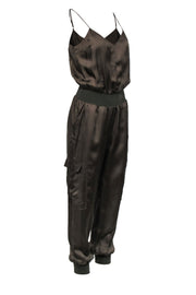 Current Boutique-Cinq a Sept - Olive Green "Twill Amia Jumpsuit" Sz S